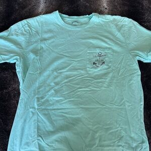 Brooks Brothers Aqua Graphic Pocket Tee